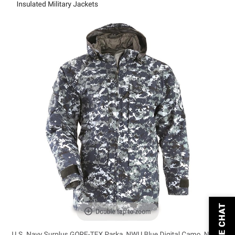 U.S Navy Surplus GORE-TEX Parka Blue Digital Camo - Men’s size Medium/Long